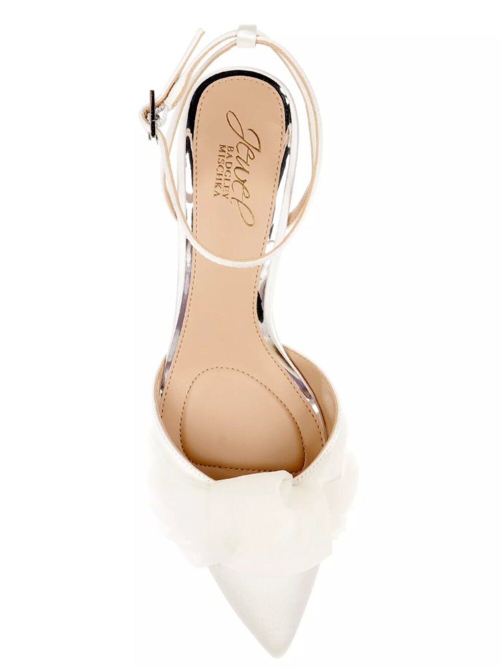 Jewel Badgley Mischka Women's Favor Evening Knot Pumps - Ivory Satin - Size 10 - Picture 4 of 5
